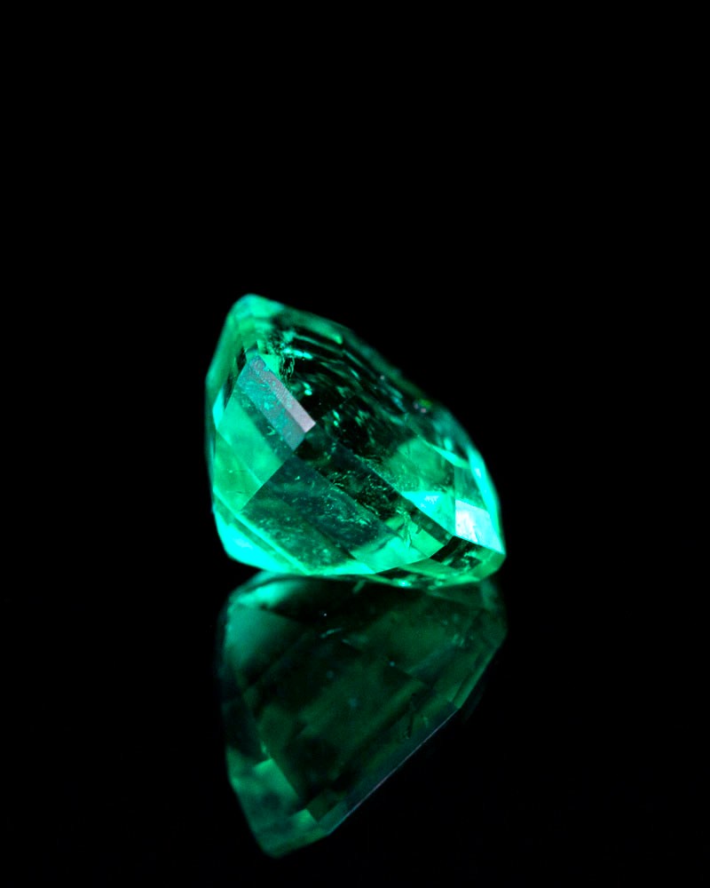 A polished Muzo emerald